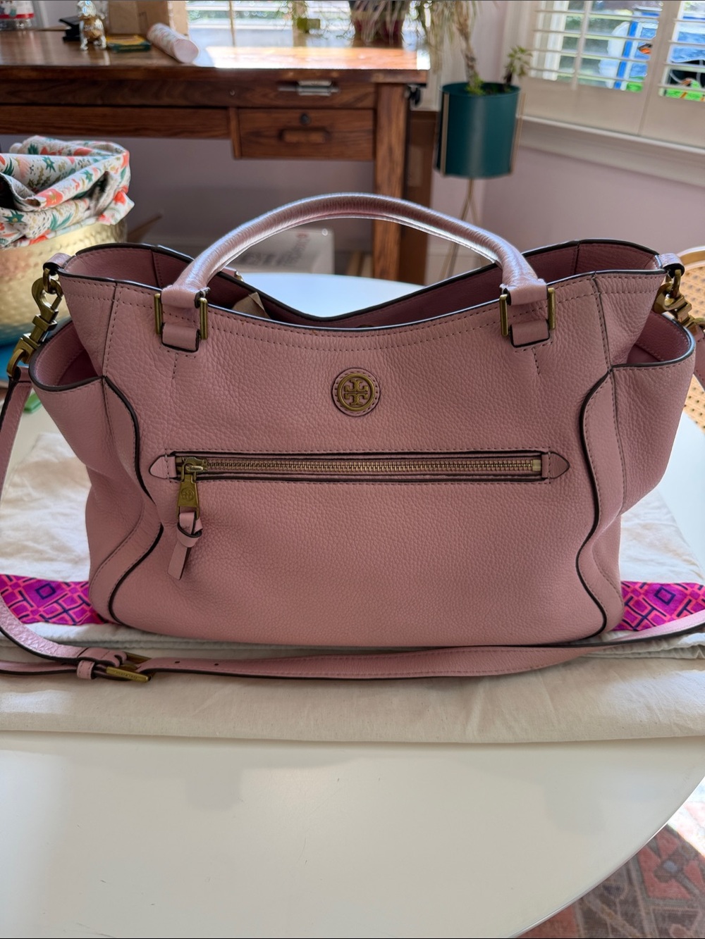 Tory Burch Pink Leather Shoulder Bag